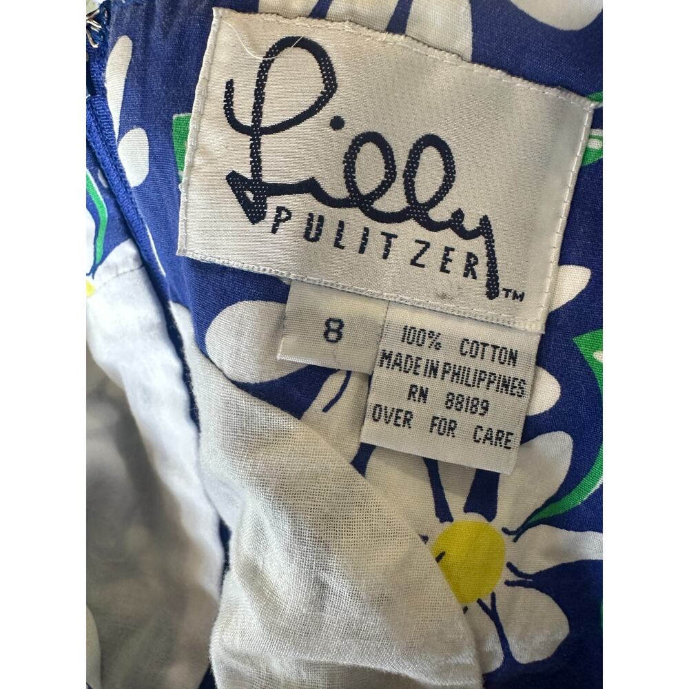 Lilly Pulitzer Floral Daisy Shift Dress Sleeveless Size 8 Vintage Y2k 90's 00's - Picture 3 of 16